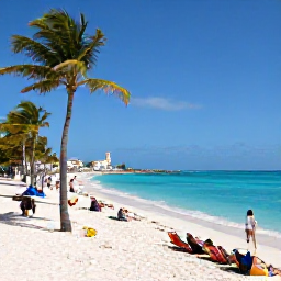 Caribbean Holidays, Cuba Holidays March, Sunny Varadero beach in Cuba in March, with turquoise water, white sand, palm trees and relaxed holidaymakers