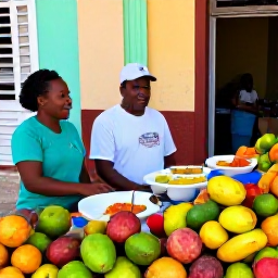 Caribbean Holidays, Cuba in August, Cuban market with tropical fruit, traditional food and friendly local vendors in a colourful town setting
