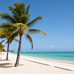 Caribbean Holidays, Cuba in February, A sunny Cuban coastline in February with turquoise sea, palm trees and a clear blue sky