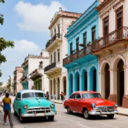 Caribbean Holidays, Cuba in June, Travellers exploring colourful Old Havana streets with classic American cars, colonial buildings and lively local life