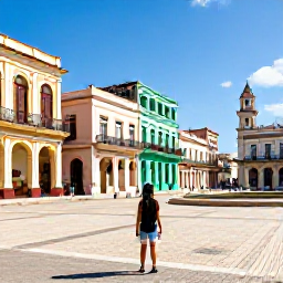 Caribbean Holidays, Cuba in October, Traveller exploring colourful Old Havana architecture, historic plazas, balconies and cobbled streets under a bright October sky