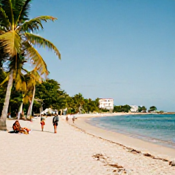 Caribbean Holidays, Cuba in September, A quiet Cuban beach near a cultural town, with palms, calm turquoise water and visitors enjoying the warm September weather