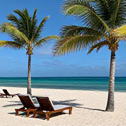 Caribbean Holidays, Cuba in September, A relaxed all-inclusive resort beside a turquoise Caribbean beach in Cuba, with palm trees, sun loungers and a clear September sky