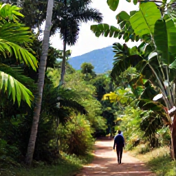 Caribbean Holidays, Cuba in September, Travellers exploring a shaded forest trail in eastern Cuba near Baracoa, tropical plants and mountain scenery