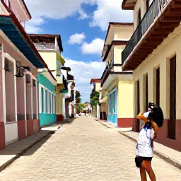 Caribbean Holidays, Cuba Instagram Hotspots, Traveller photographing colourful Cuban streets and tropical scenery in November with a compact camera and smartphone