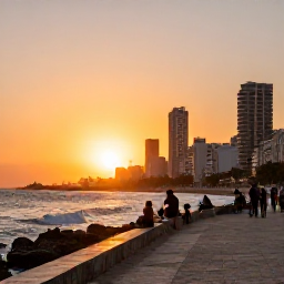 Caribbean Holidays, Cuba Instagram Spots, A sunset over Havana&rsquo;s Malec&oacute;n with waves, warm orange light and locals enjoying the seafront promenade