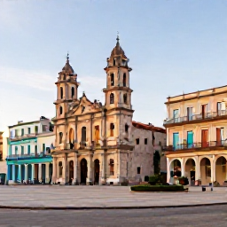 Caribbean Holidays, Cuba Instagram Spots, Colourful colonial streets and Plaza de la Catedral in Havana, Cuba, decorated with subtle festive details in December
