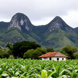 Caribbean Holidays, Cuba Instagram Spots, Lush green valley with dramatic limestone hills, tobacco fields and a traditional farmhouse near Vi&ntilde;ales, Cuba