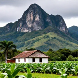 Caribbean Holidays, Cuba Instagram Spots, Lush green valley with dramatic limestone mountains, tobacco fields and a rustic Cuban farmhouse in Vi&ntilde;ales