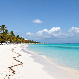Caribbean Holidays, Cuba Instagram Spots, Palm-fringed white-sand beach at Varadero, Cuba, with clear turquoise water and a calm December sky