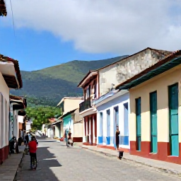 Caribbean Holidays, Cuba January Holidays, Colourful streets and traditional colonial houses in Trinidad, Cuba, with bicycles, local residents and distant green hills