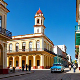 Caribbean Holidays, Cuba January Holidays, Travellers exploring cobbled streets in Old Havana, admiring colourful colonial architecture, balconies and vintage cars under a clear blue sky
