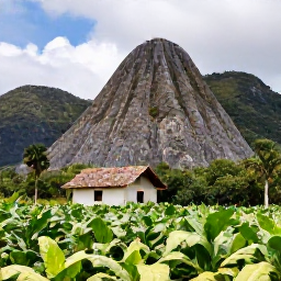 Caribbean Holidays, Cuba January Tours, Cuban countryside near Vi&ntilde;ales with tobacco fields, dramatic limestone hills and a small traditional farmhouse