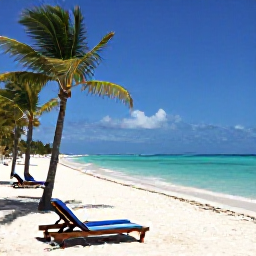 Caribbean Holidays, Cuba Luxury Holidays, Luxury Cuban beach resort on Varadero with white sand, turquoise water, sun loungers and palm trees