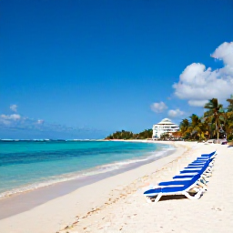 Caribbean Holidays, Cuba Luxury Holidays, Luxury oceanfront resort in Varadero with white sand beach, turquoise water and sun loungers