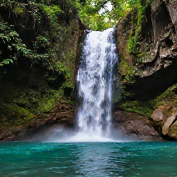Caribbean Holidays, Cuba Nature Holidays, A forest waterfall and clear natural pool in the Sierra del Escambray mountains of Cuba
