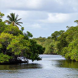 Caribbean Holidays, Cuba Nature Holidays, A quiet mangrove channel and wetland landscape in the Zapata Peninsula, Cuba, with tropical birds nearby