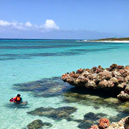 Caribbean Holidays, Cuba Nature Holidays, Clear turquoise water, coral reef and snorkellers exploring colourful marine life off Cuba&rsquo;s coast