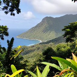 Caribbean Holidays, Cuba Nature Holidays, Hiking through lush green mountains and forest trails in the Sierra Maestra, Cuba, with tropical plants and distant sea views