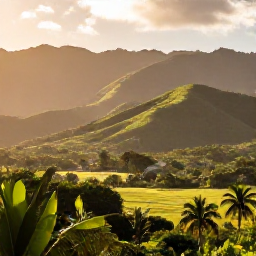 Caribbean Holidays, Cuba Nature Holidays, Lush Cuban countryside in August with green mountains, tropical trees and warm sunlight