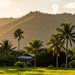 Caribbean Holidays, Cuba Nature Holidays, Lush Cuban countryside in May with palm trees, tropical hills and warm morning light