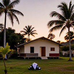 Caribbean Holidays, Cuba Nature Holidays, Relaxed eco-lodge or rural guesthouse in the Cuban countryside surrounded by tropical plants at sunset