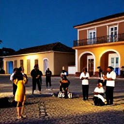 Caribbean Holidays, Cuba Solo Holidays, A lively evening scene in Trinidad, Cuba, with musicians playing in a cobbled historic square