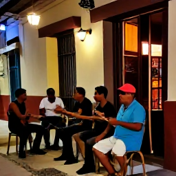 Caribbean Holidays, Cuba Solo Holidays, A solo traveller enjoying live Cuban music at a small Havana bar in the evening, with musicians, warm lighting and a relaxed local atmosphere