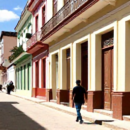 Caribbean Holidays, Cuba Solo Holidays, A solo traveller walking along the colourful streets of Old Havana in warm March sunshine