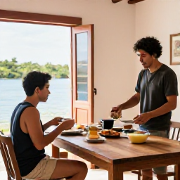 Caribbean Holidays, Cuba Solo Holidays, Friendly Cuban casa particular host serving breakfast to a solo traveller in a bright, welcoming dining room