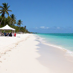 Caribbean Holidays, Cuba Solo Holidays, Solo traveller relaxing on a quiet Cuban beach with clear water, white sand and a small beach caf&eacute;