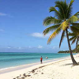 Caribbean Holidays, Cuba Solo Holidays, Solo traveller relaxing on a quiet Cuban beach with turquoise sea, pale sand and palm trees in January