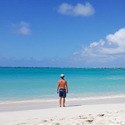 Caribbean Holidays, Cuba Solo Holidays, Solo traveller relaxing on a quiet white-sand beach in Varadero, Cuba, with turquoise sea