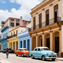 Caribbean Holidays, Cuba Solo Holidays, Solo visitor admiring colourful colonial architecture and vintage cars in Old Havana, Cuba