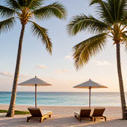 Caribbean Holidays, Cuba Spa Breaks, A tranquil Cuban spa resort surrounded by palm trees, with a calm turquoise sea and warm May sunshine