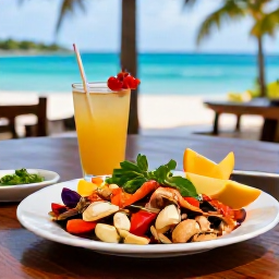 Caribbean Holidays, Cuba Spa Breaks, Cuban resort restaurant serving fresh seafood, colourful tropical fruit and healthy local dishes in a relaxed setting