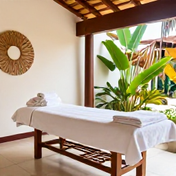 Caribbean Holidays, Cuba Spa Breaks, Cuban spa treatment room with natural wood, white towels, tropical plants and soft daylight
