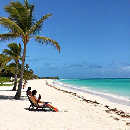 Caribbean Holidays, Cuba Spa Breaks, Quiet Caribbean beach in Cuba during February, white sand, turquoise water, palm trees and a few relaxed visitors