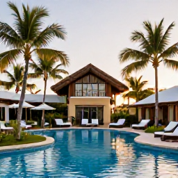 Caribbean Holidays, Cuba Spa Breaks, Relaxing Cuban spa resort in November, with a tranquil pool, palm trees and warm Caribbean light
