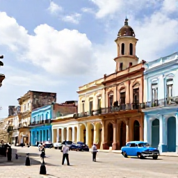 Caribbean Holidays, Cuba Tours August, Havana&rsquo;s historic Old Town in August, with pastel colonial buildings, restored plazas, vintage cars and visitors exploring on foot