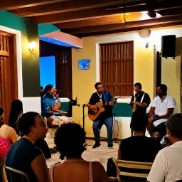 Caribbean Holidays, Cuba Tours, Friendly Cuban musicians performing live son music in a small Havana venue with guests enjoying the evening