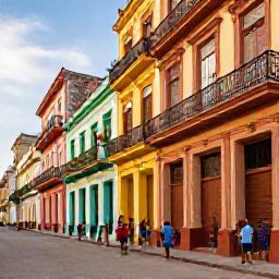 Caribbean Holidays, Cuba Tours June, A guided walking tour through Havana Vieja with colourful fa&ccedil;ades, balconies and people enjoying a warm afternoon