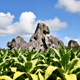 Caribbean Holidays, Cuba Tours, Lush green tobacco fields and limestone mogotes beneath a blue sky in Vi&ntilde;ales, Cuba