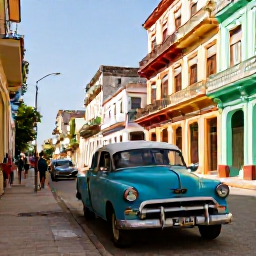 Caribbean Holidays, Cuba Tours March, Colourful colonial streets and classic cars in Havana, Cuba, under warm March sunshine