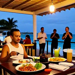 Caribbean Holidays, Cuba Tours March, Cuban restaurant terrace with local dishes, mojitos and musicians performing in the evening