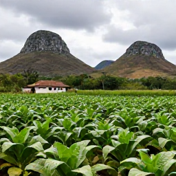 Caribbean Holidays, Cuba Tours May, Cuban countryside with green tobacco fields, limestone hills and a traditional farmhouse near Vi&ntilde;ales