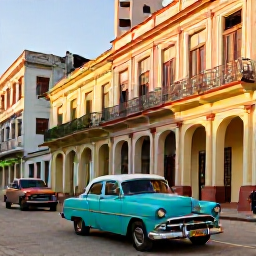 Caribbean Holidays, Cuba Tours November, Havana street scene in November with colourful classic cars, colonial buildings and warm afternoon light