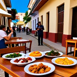Caribbean Holidays, Cuba Tours October, A friendly Cuban restaurant serving colourful local dishes beside a lively street with live music in the evening
