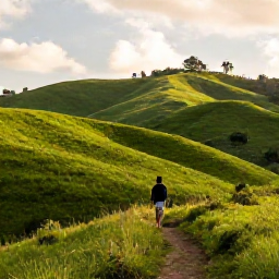 Caribbean Holidays, Cuba Walking Holidays, A Cuban walking trail through green hills near Vi&ntilde;ales in soft November sunshine