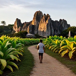 Caribbean Holidays, Cuba Walking Holidays, A scenic walking trail through the Vi&ntilde;ales Valley in Cuba, with limestone mogotes, tobacco fields and warm morning light